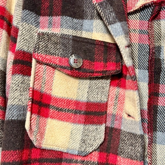 TALULAH Red Plaid Fleece Oversized Shacket Size Small - Picture 2 of 7